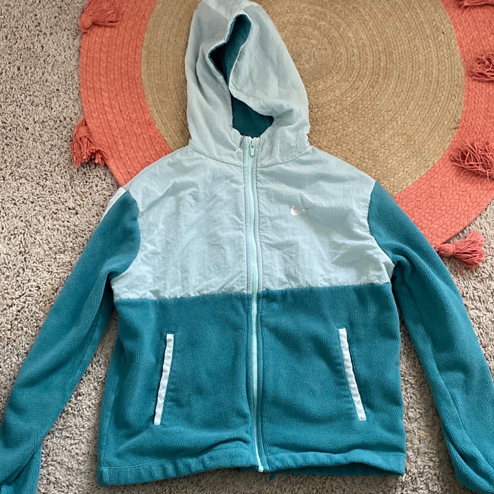 Blue and silver Nike zip up jacket/hoodie